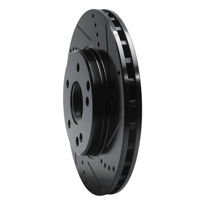 Mercedes-Benz C280 Brake Rotor (1) - Front Right - R1 Concepts - Drilled & Slotted - Black - `96-`15